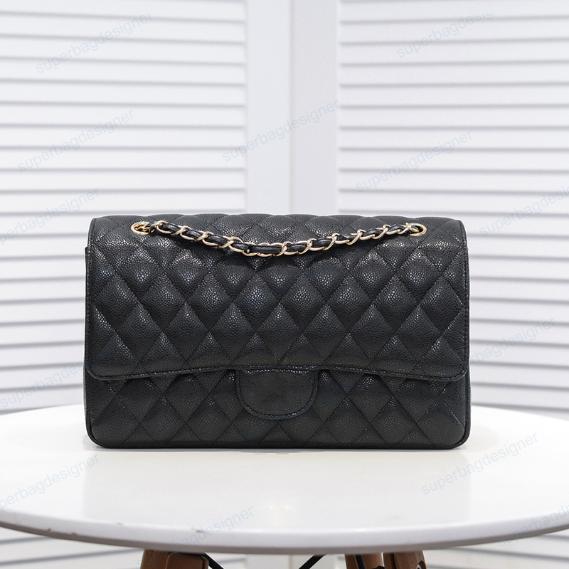 7A Luxury designer bag CF flap chian shoulder bag chain maxi Jumbo double classic Caviar lambskin retro women ladies purse 25.5cm 32cm