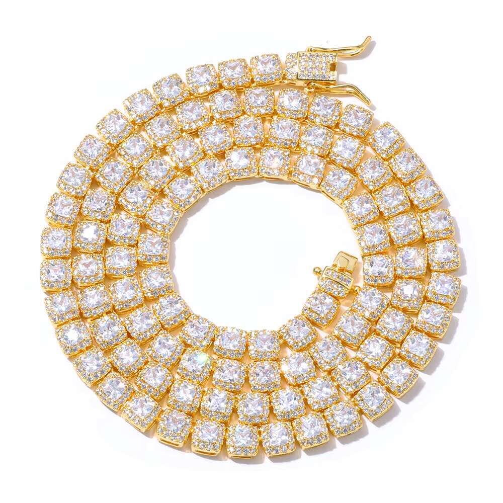 Moissanite Rock Sugar Chain All Diamond S925 Silver Necklace Mens High Fashion Accessory