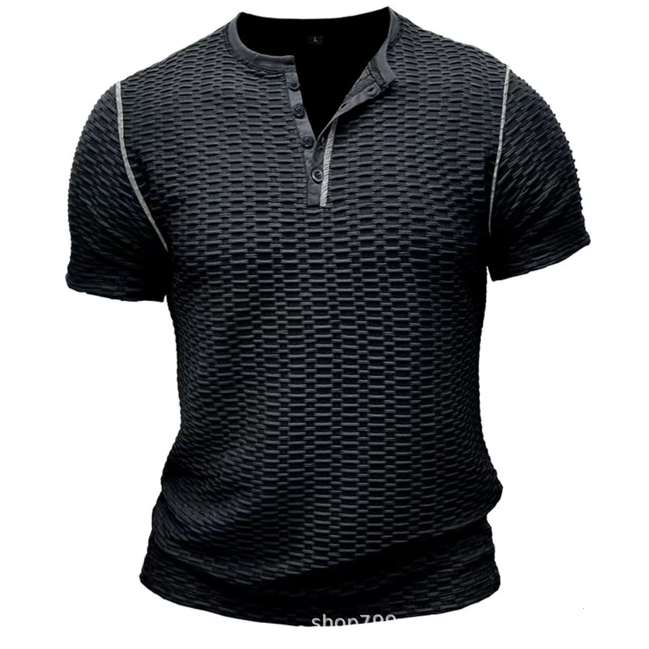 Summer Sports Fitness Slim Fit Breathable Mens Short Sleeve T-shirt Mens Muscle Henley Shirt Top