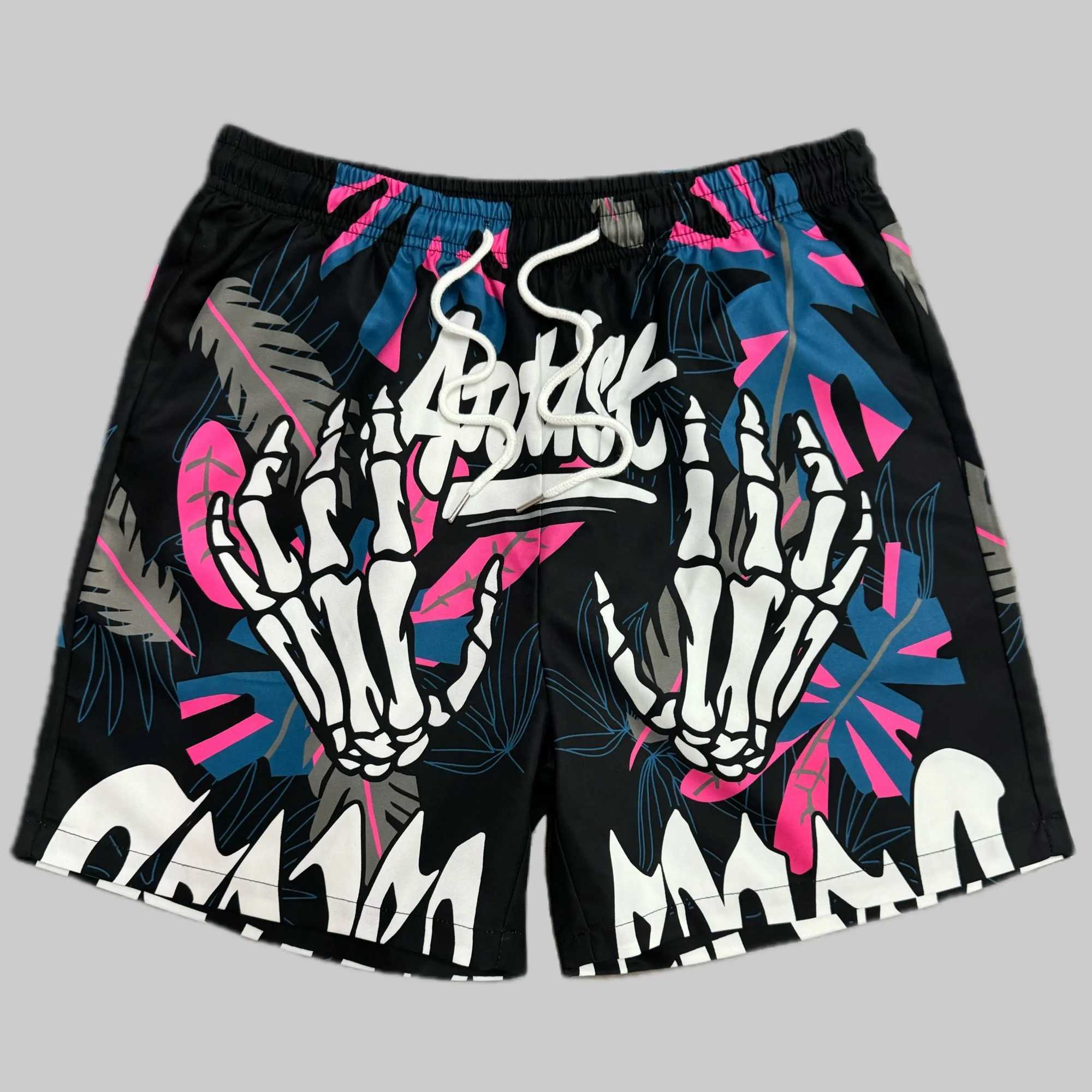 Street life summer casual shorts mens childrens shorts fashionable graphic letter printing breathable quick drying oversized shorts X250410