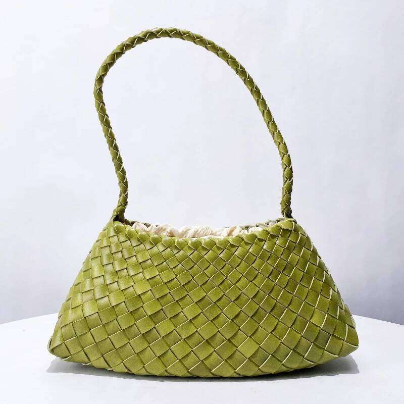 Hand Woven Shell Bags For Women Luxury Designer Handbags Purses 2025 New In PU Cross Weaving With Inner Pocket Underarm Shoulder