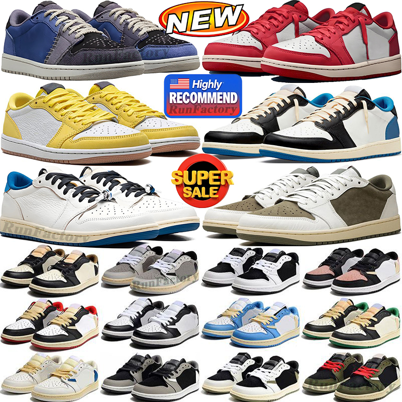 Designer Low 1s Basketball Shoes Mens Sneakers Fragment Voodoo Alternate Reverse Mocha Medium OG Golf Olive UNC Bred Toe Light Smoky Grey Men Women Outdoor Trainers