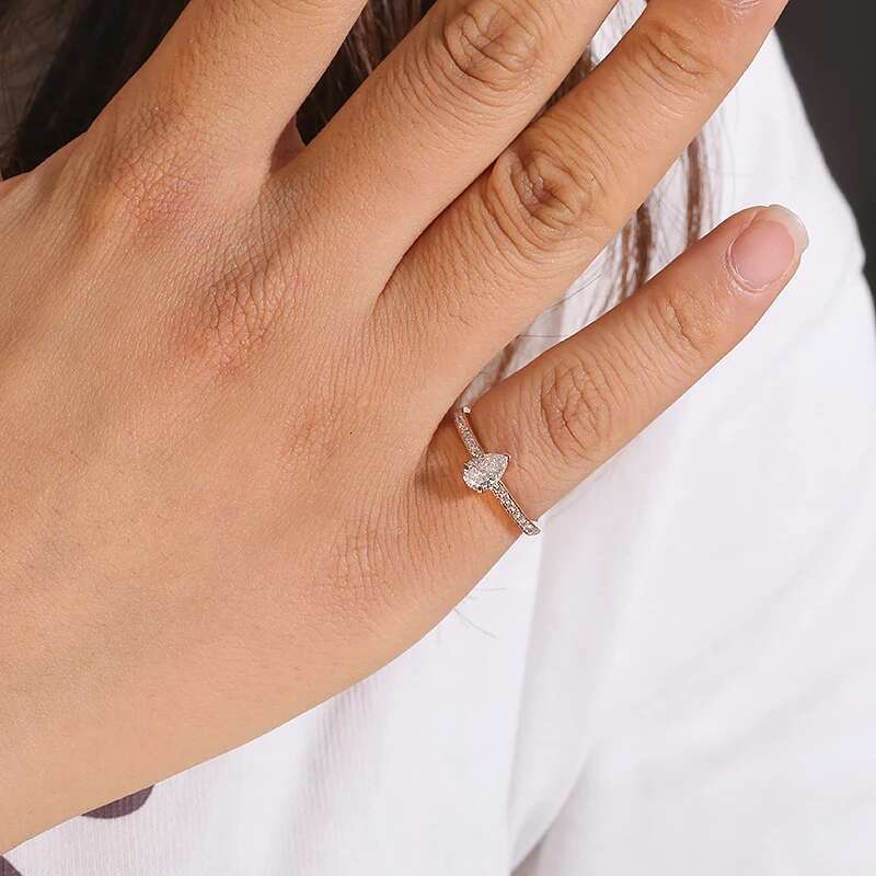 Water Drop 1ct IGI Lab Grown Diamond HPHT CVD Jewelry Solid 14K Gold Engagement Wedding Ring for Women Luxury