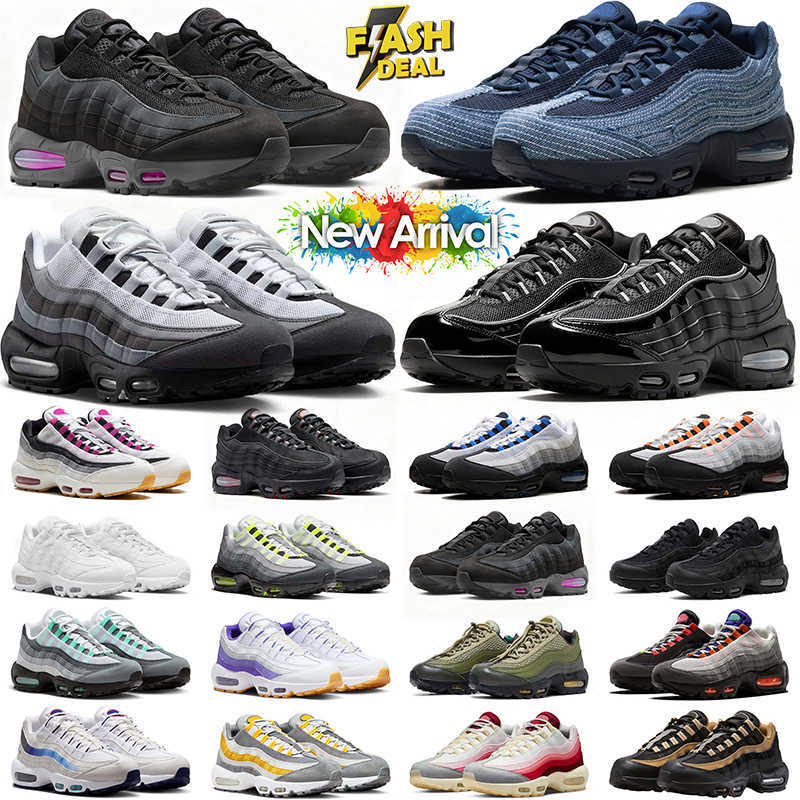 Designer Shoes for Men Running Sneaker 95 95s Denim Black Obsidian Patent Vivid Purple Grey Jewel Cactus Flower Outdoor Sports Mens Trainers Sneakers