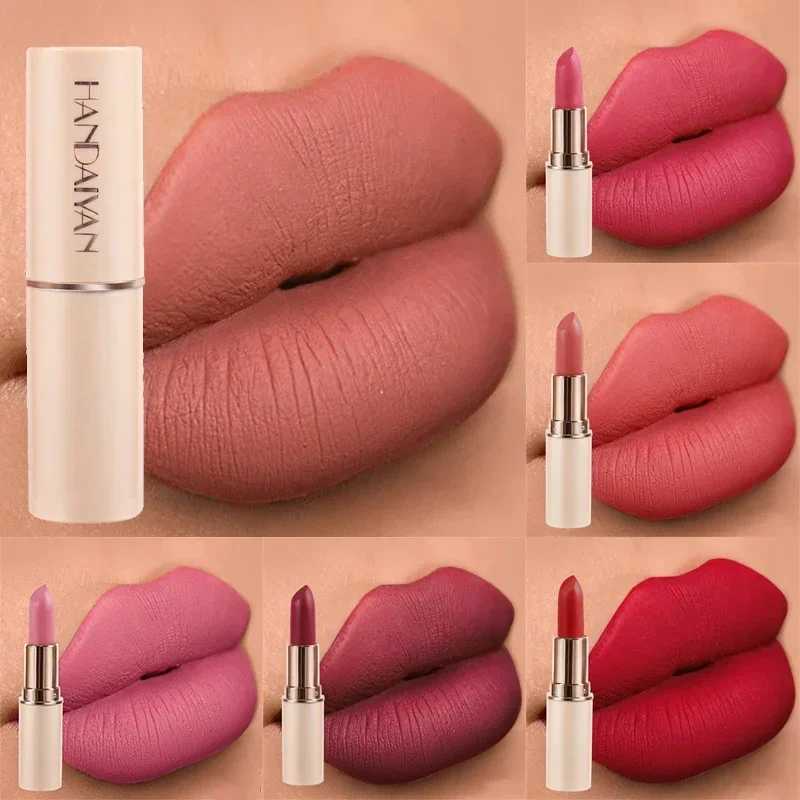 Handaiyan 8 Colors Matte Waterproof Velvet Nude Lipstick Sexy Red Brown Pigments Makeup Long Lasting Lipgloss ProfissionalT251110