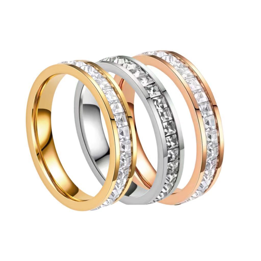 Stainless Steel Ring For Women, Niche High-end Designer Ring Light Luxury, Non-fading, Ins Style, Rose Gold Fashion Ring Starry Sky Design, Women'