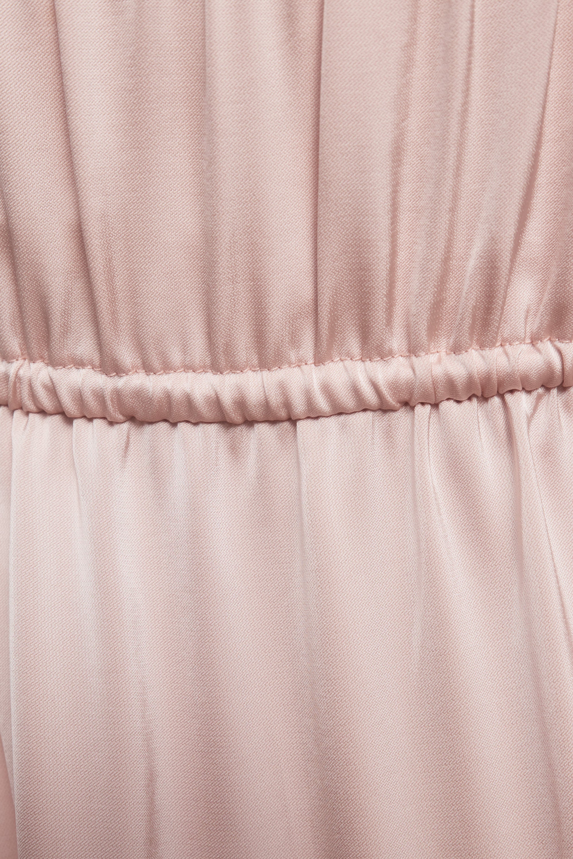 Women's Pink Satin Sweetheart Neck Maxi Dress, Loose Fit Drawstring Tiered Ankle-Length Gown