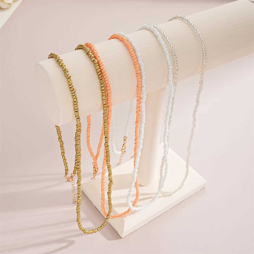 4-5 piece handmade stackable R-bead waist chain used for colorful elastic decoration beach body chain jewelry in Wenbo River vacation X250410
