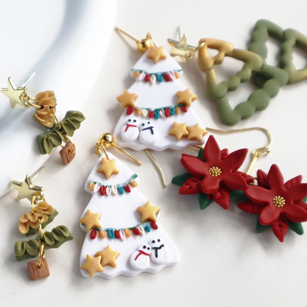 2025 Christmas Tree Star Dangle Earrings for Women Girls Christmas Garland Pendant Earring Deer JOY Bow Earring Gifts Jewelry 251031