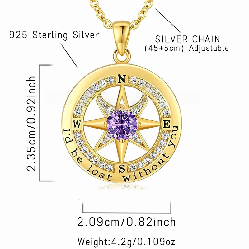 s925 moissanite chain designer necklace designer necklace for woman luxury jewelry chain women s925 sterling silver Compass twelve birthstones necklac
