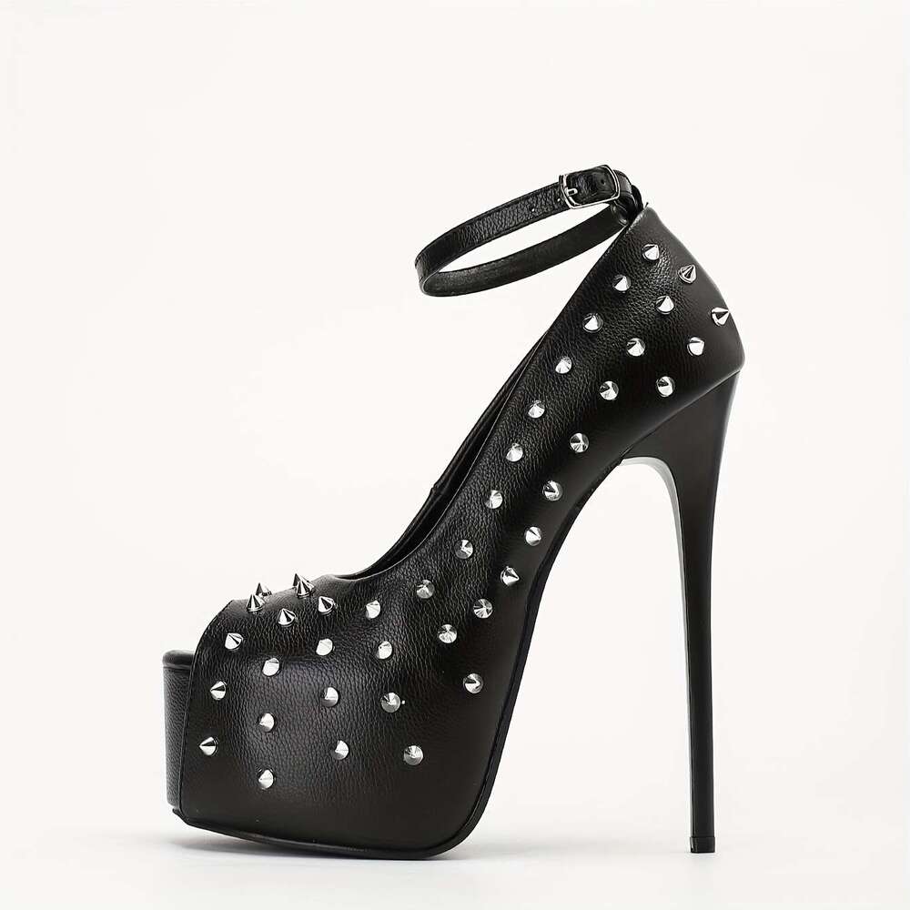 Kissxuanyan Women's European/Us Style Stiletto Heels, 16Cm Super Platform Pumps With Classic Fish Mouth Design, Open Toe, Ultra Heel, Solid Color