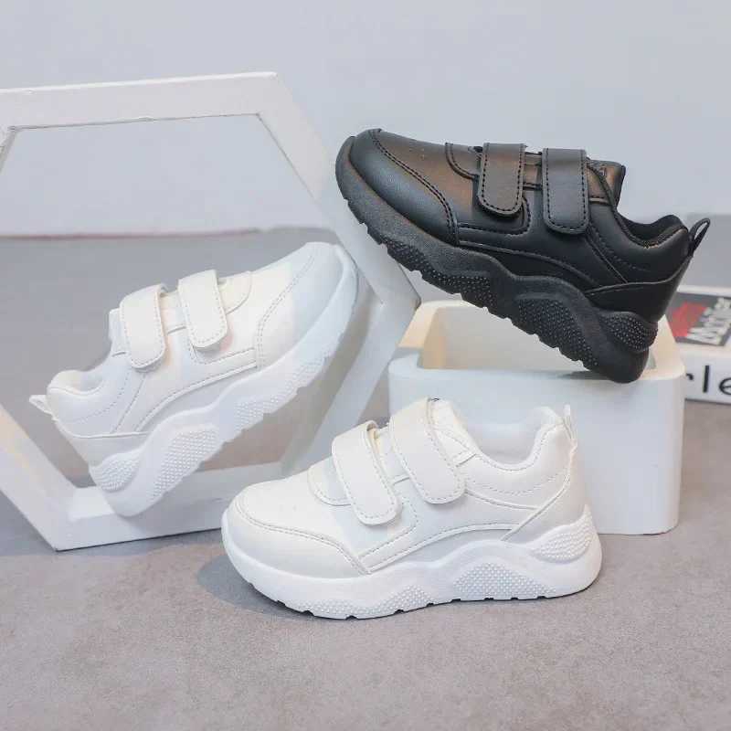 Fashion Solid Childrens Sneakers Boy Waterproof PU Leather Casual Shoes Autumn Girls Skate Shoes Kids Breathable Running ShoesT251110