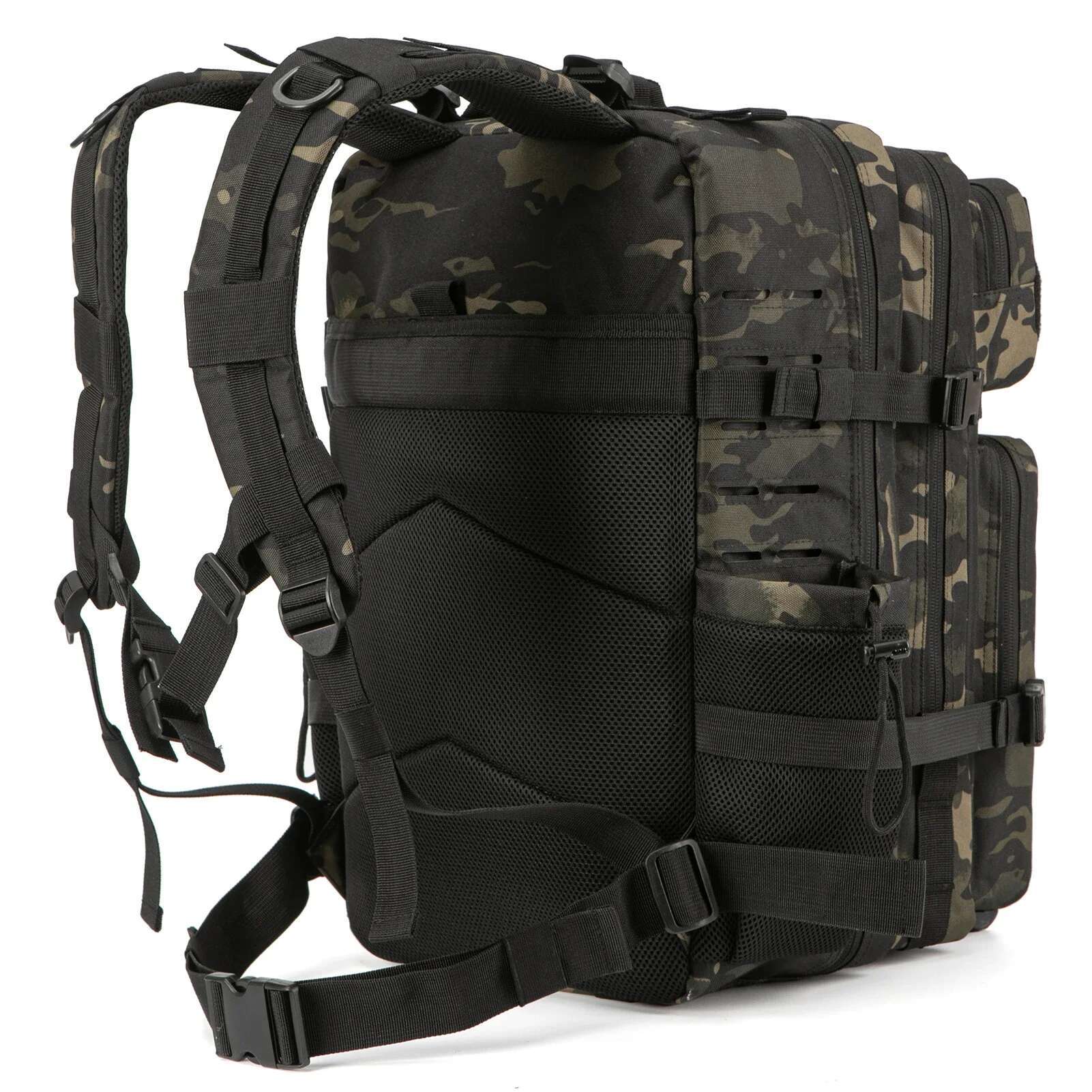 Tactical Backpack Outdoor For Women Men Laser Cut Molle Hiking Day Pack School Bag Gym Rucksack With Dual Cup Holder