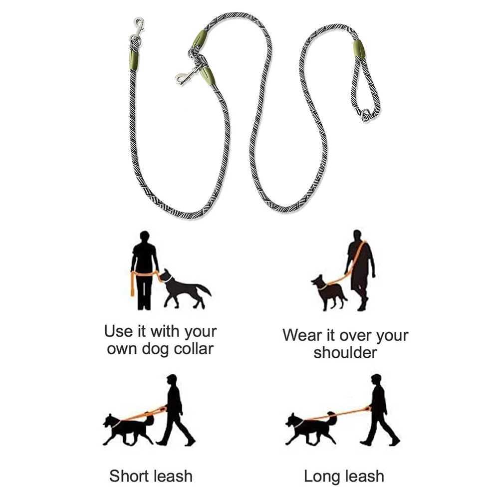 S/M/L Reflective Nylon Leashes Pet Dogs Chain Traction Rope Leads for Running Free Hands Rope Chain for Small Large Dogs Walking J251110