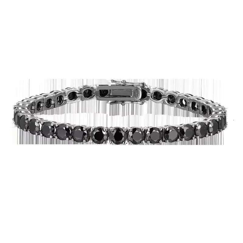 Factory Price 3mm 4mm 5mm 6.5mm Women 925 Silver Black Moissainte Tennis Bracelet