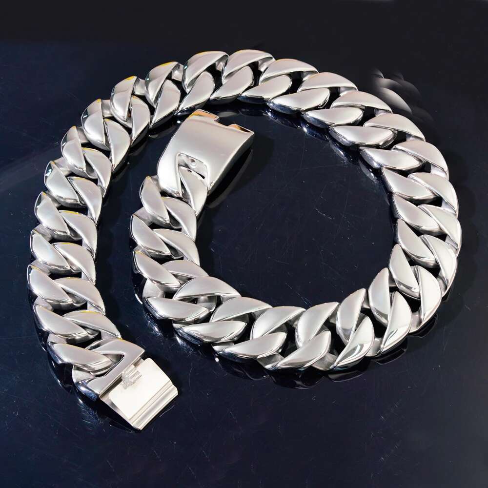 MINDGEM 32MM Width 316L Stainless Steel Bold Exaggerated Gold Color Necklace Non Fading Mens Thick Cuban Hip Hop Necklace