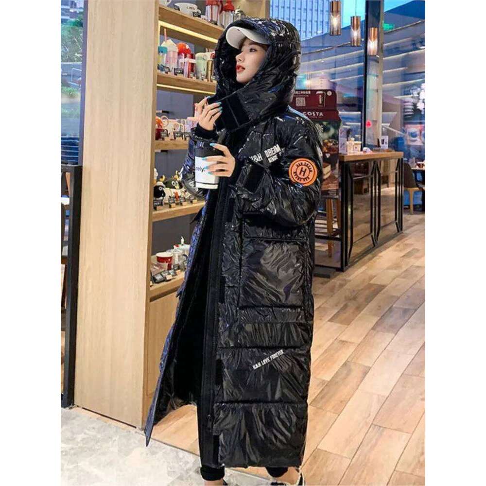 New Women Winter Long Down Parka Jacket With Hood Female Loose Casual Thick Warm Zipper Coat Winproof Vintage Outwears