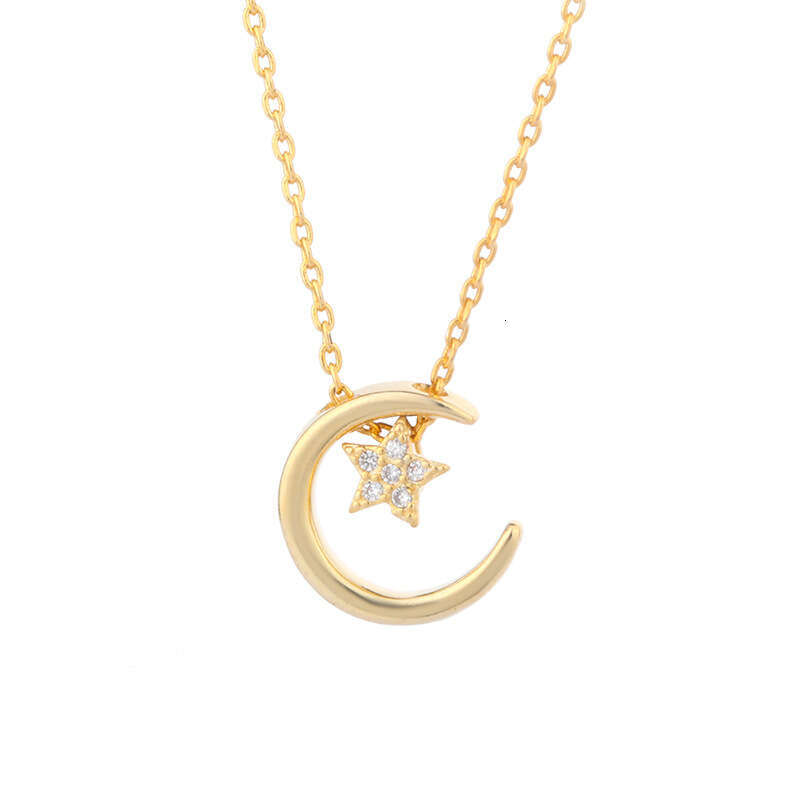 New Star Moon Necklace. Trendy and minimalist temperament, light luxury collarbone chain, high-end jewelry