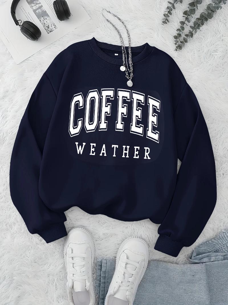 Women's Hoodies Autumn And Winter Loose Casual Comfortable Letter Print Plus Velvet Long Sleeved Round Neck Hoodie Pullover