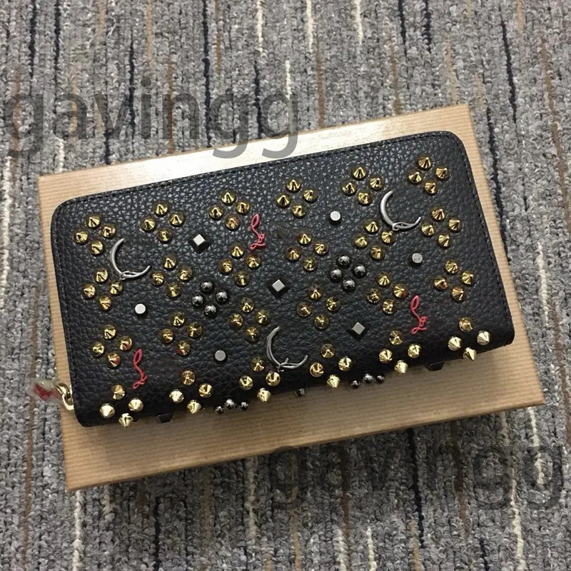 Luxury Wallets Luxury Card Holders Women And Men's Wallet Designer Rivet Wallet Rivet Purse Card Holder For Men And Women Multi-Card Slot Clutch Genuine Leather Wallet