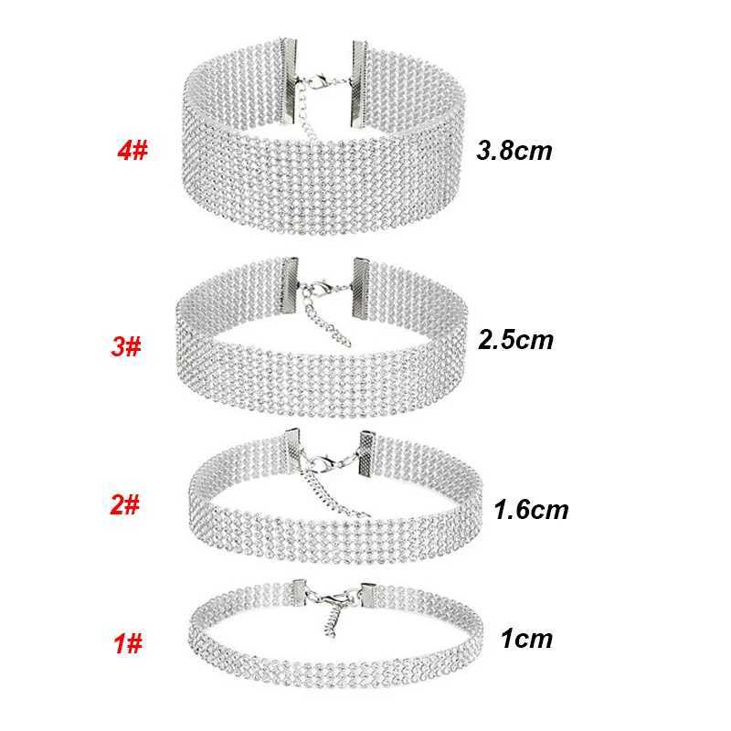 NEW Crystal Rhinestone Choker Necklace Women Wedding Accessories Silver Color Chain Punk Gothic Chokers Jewelry Collier Femme Z250410