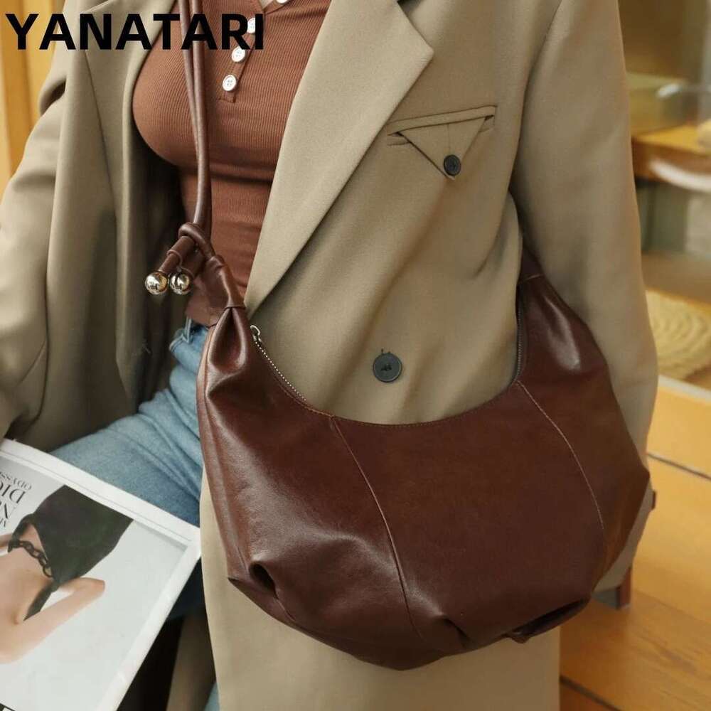 YANATARI Dumpg Leather Soft Leather Large Capacity Minimalist Crossbody Bag Women Female Fashion