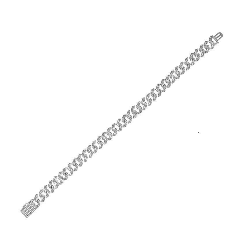 Creative 8mm Cuban Chain Bracelet for Men and Women, Gold Plated Brass Jewelry, Zircon Waterproof Fashion Design