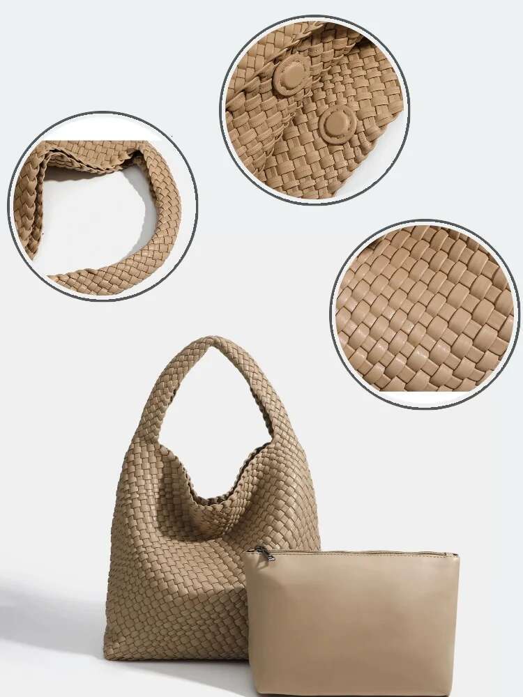 2024 Fashion Leather Handbags Women Casual Side For Women PU Large Women's Woven Tote Mistress Gift Bag