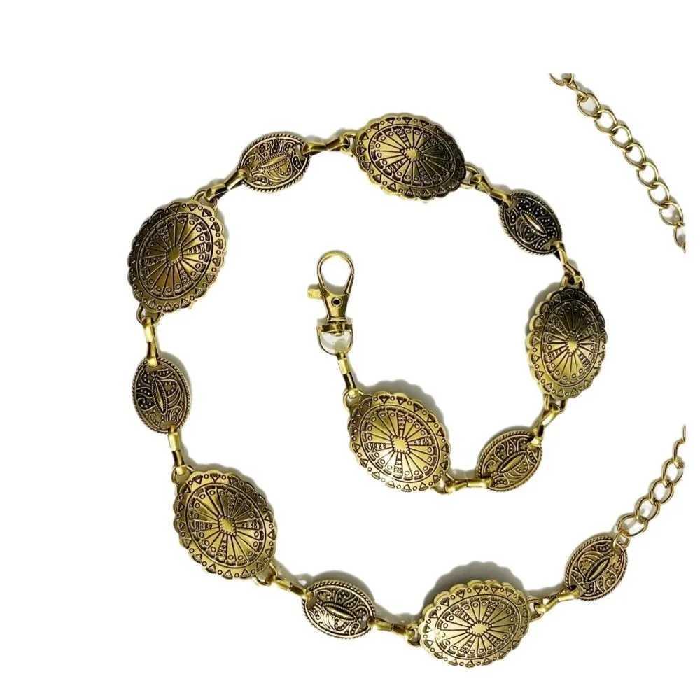 European and metal spliced waist chain vintage and fashionable Versatile texture womens belt LR1839 X250410