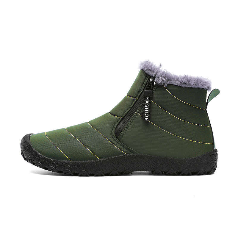 New Large Size Snow for Men Outdoor Thickened Warm Shoes with Zipper and Fleece Winter Men's Cotton Boots lightweight comfortable