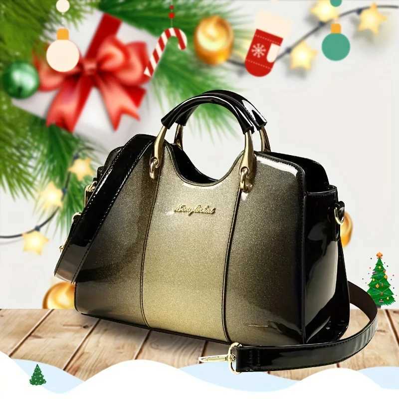 Stylish mom handbag shoulder bag patent leather gradient middle-aged lady bag cross-body bag handbags K251110