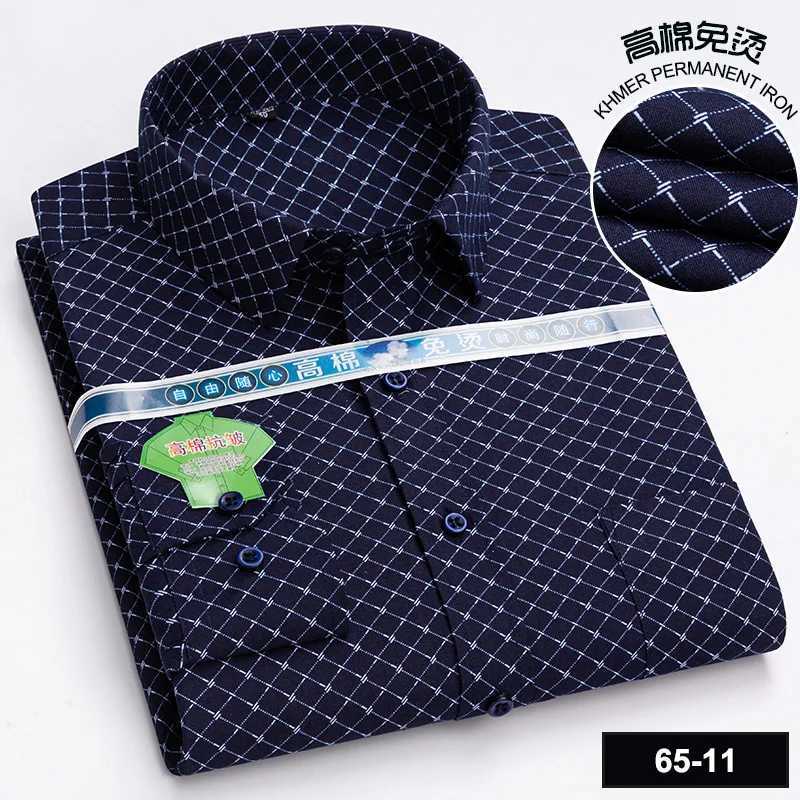 Mens Long Sleeve Casual Shirts Fashion Print Cotton Standard Fit Button Pocket Soft Shirts For Man Office Business Dress New K251110