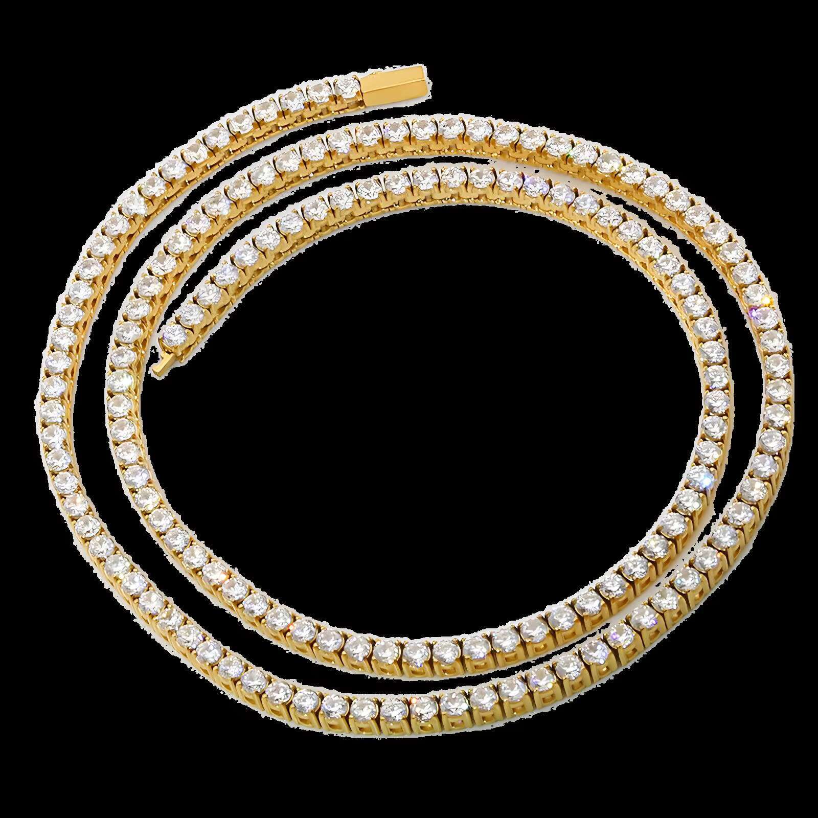 Beiyan stainless steel necklace fashionable hip-hop tennis chain, zircon 3mm, 4mm, 5mm constellation shaped claw setting