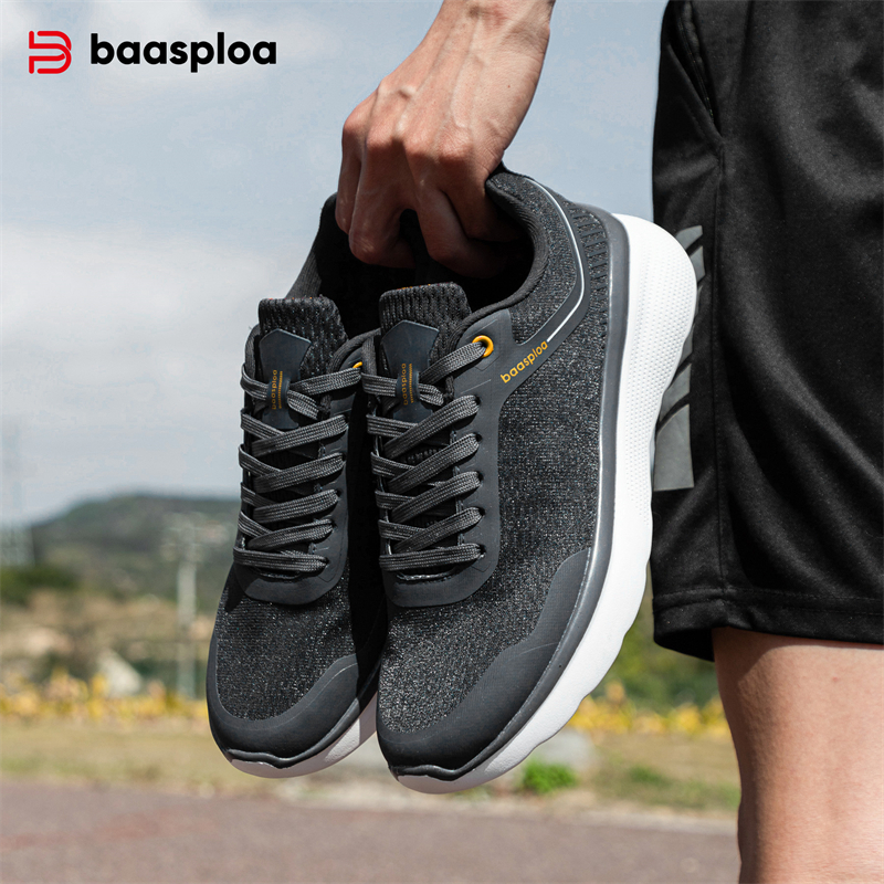 Baasploa Mesh Breathable Sneakers Running Shoes Lightweight Men Sports Shoes Male Outdoor Casual Shoes