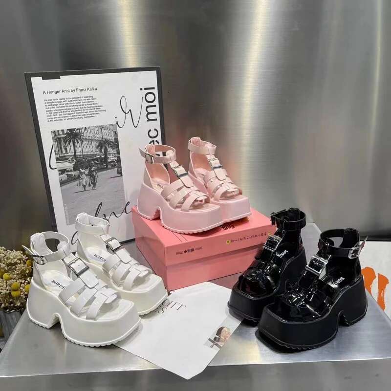 Women Peep Toe Hollow Outs Roman Sandalias 2024 New Thick Sole Sandalswomen Casual Beach Shoes Summer Platform Sandals