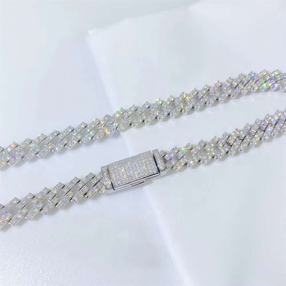 Bussdown 8mm thick 10mm 13mm pure sier chilled VVS silica Cuban chain bracelet