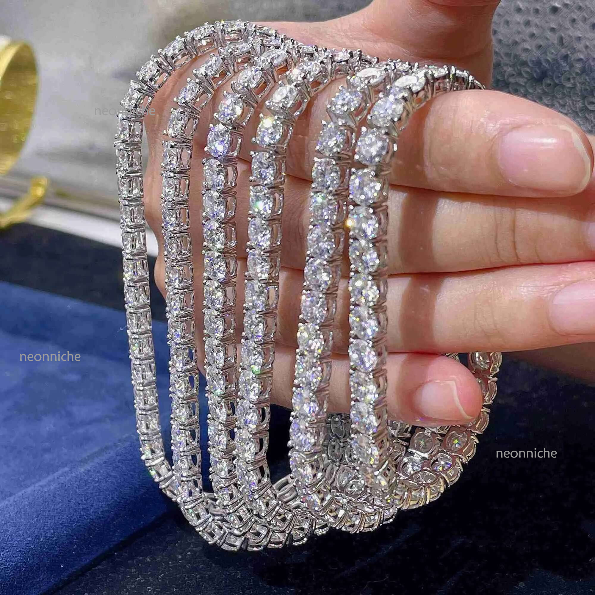 Pendant Hip Hop sier fashion Jewelry 5mm Bracelet Pass Dia Tester Vvs Moissanite Tennis Chain in Stock necklace necklaces for women