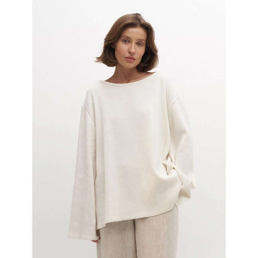 Cross-Border Cotton Pullover European American Autumn and Winter New Style Temperament Loose Lazy Sexy Open Back Knitted Sweater