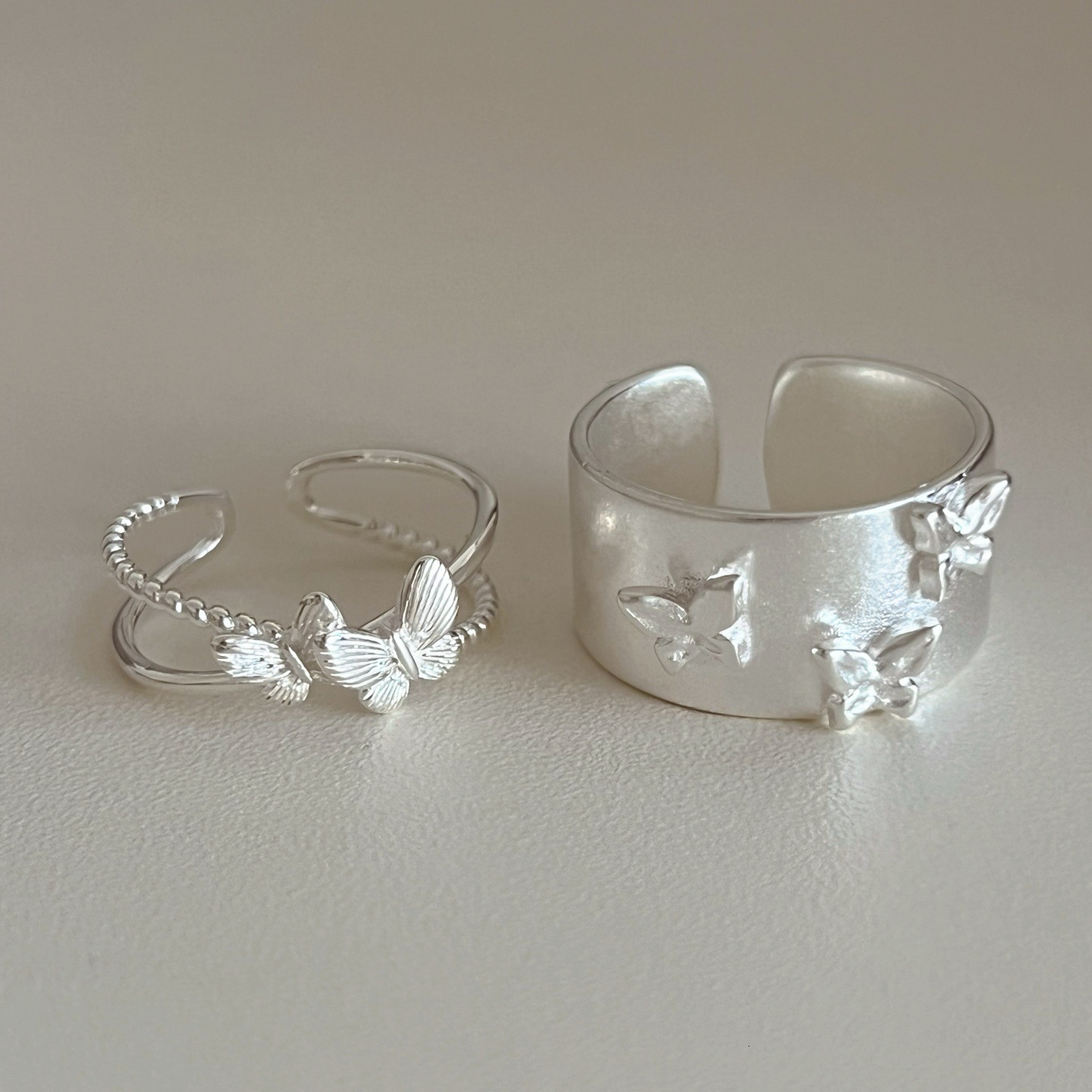 High-end Three-dimensional Butterfly Ring For Fashion Ring Women Wide Matte Luxury Design Open Ring Niche Personality Index Designer Ring Finger Ring