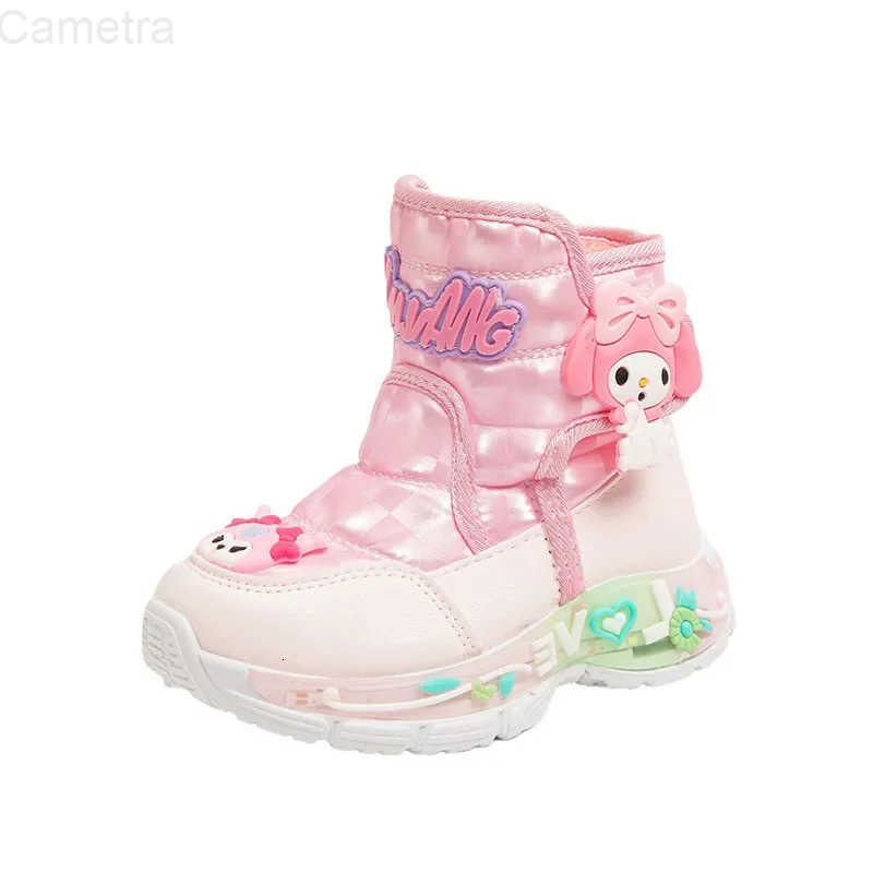 Sanrio Children Snow Boots Girls Princess Boots Cute Melody Non-slip Sport Shoes Thicken Cotton Shoes Baby Soft Cartoon Boots H251110