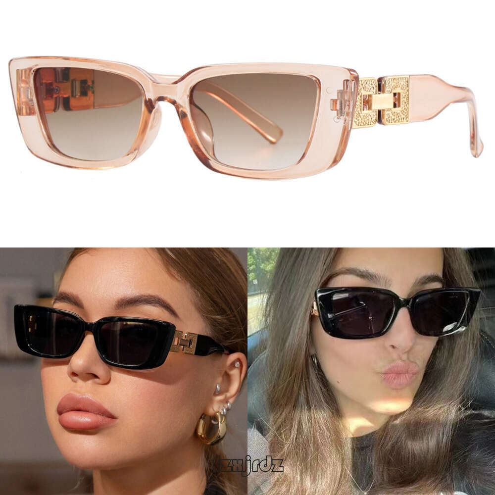 Cat Eye Narrow Chain Sunglasses European and American Fashion Small Frame Street Style Women's Sun glasses Trendy