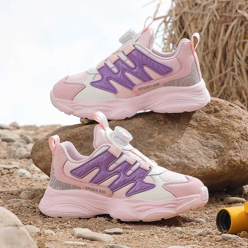 Autumn Hot Selling Leather Childrens Sports Shoes Outdoor Rotating Buckle Running Shoes Lightweight Foot Protection Casual Shoes W251110