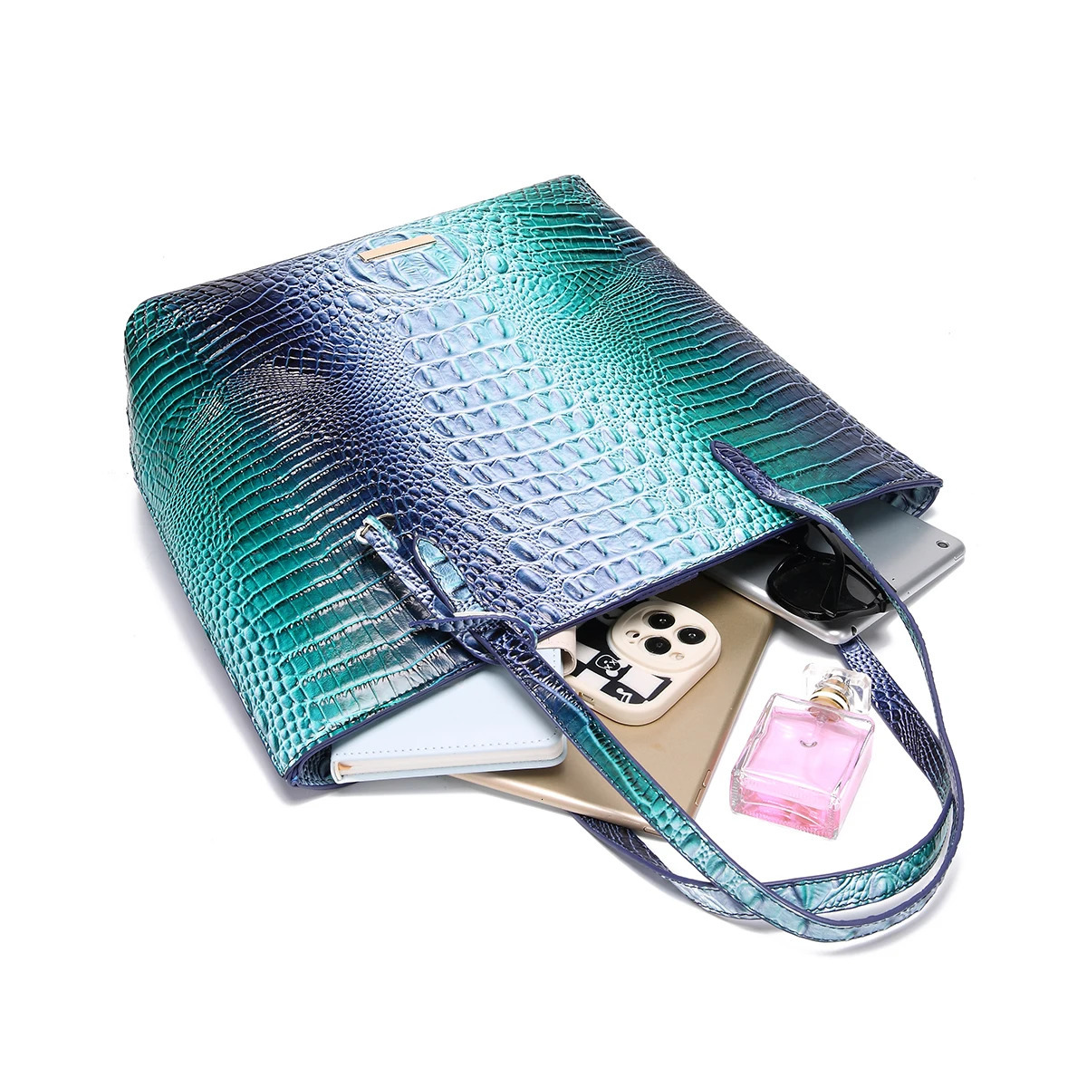 Leather Fashion Two Piece Crocodile Pattern Single Shoulder Tote Bag R251110