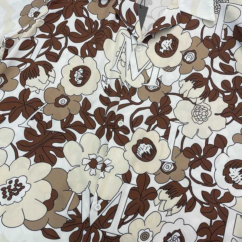 Luxury Flower Digital Printed Mens Summer Short sleeved Mens Designer Clothing Camisa Social Masculina X250410