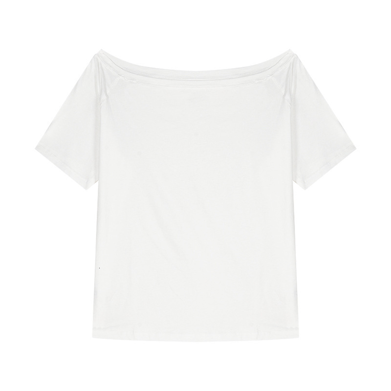 2025S Designer Women S T Shirt Spicy Girl Slanted Shoulder Short Sleeved Loose T Shirt Women S Summer New Casual Irregular Solid Color Versatile Stude