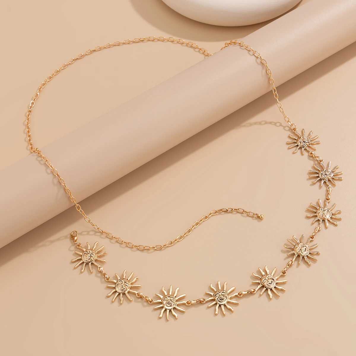 KunJoe Boho Golden Sun Waist Belly Chain for Warm Summer Sexy Bikini Belt Adjustable Body Chain Holiday Jewelry Accessories X250410