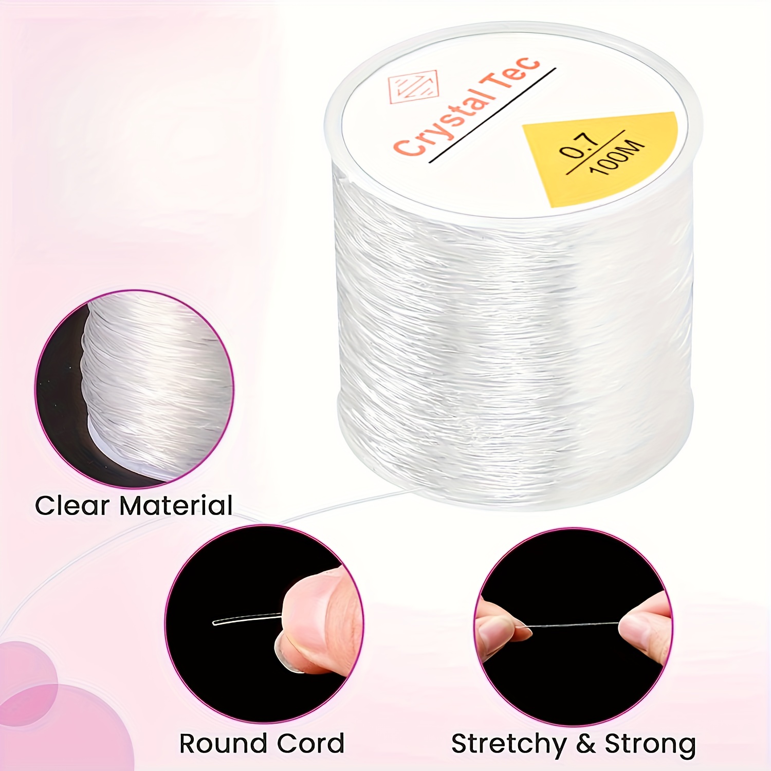 Multi-Purpose Beading Kit: Elastic Bracelet Rope with 2 Beads & Scissors - Perfect for DIY Necklaces & Jewelry