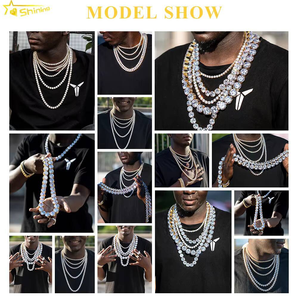 Fast Delivery Hot Sale 925 Sterling Silver Necklace Bracelet Pass Diamond Tester GRA Certified VVS Moissanite Tennis Chain