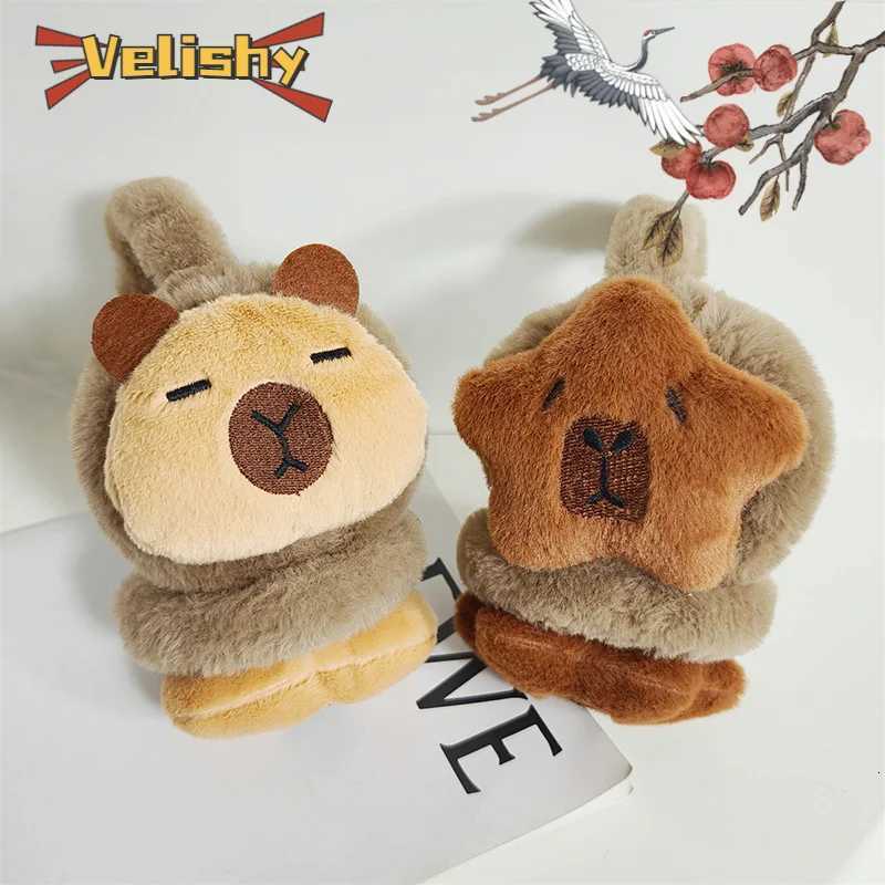 Cute Capybara Plush Warmer Earmuffs Earflap For Women Men Child Winter Warm Ear Cover Outdoor Cold Protection Cycling Ear-Muffs W251110