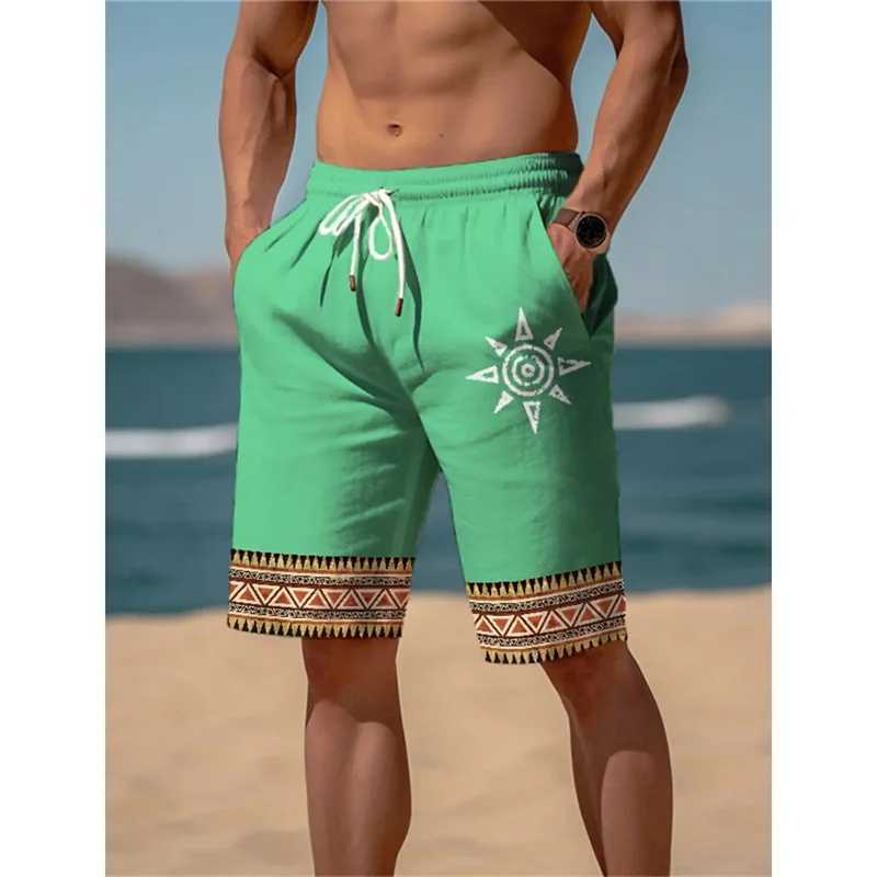 Swirl Marks pattern mens swimming dry 3D printed shorts summer casual breathable fitness street loose beach shorts X250410